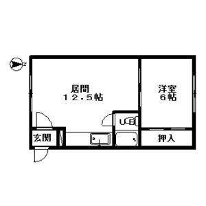長南ハイツII 3｜北海道札幌市中央区南六条西２３丁目(賃貸アパート1LDK・1階・34.43㎡)の写真 その2
