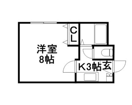 クゥーネルＳ 302｜北海道札幌市中央区南八条西１３丁目(賃貸マンション1K・3階・21.45㎡)の写真 その2