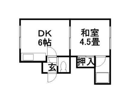 第2本間ハイツ 1｜北海道札幌市中央区南六条西１１丁目(賃貸アパート1DK・1階・23.21㎡)の写真 その2