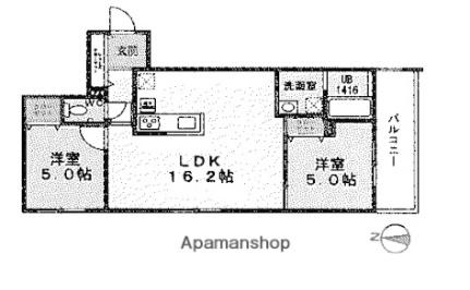 北海道札幌市中央区南二十二条西９丁目(賃貸マンション2LDK・2階・56.55㎡)の写真 その2