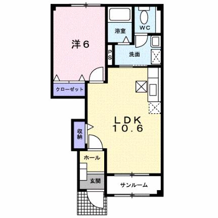 フィオーレ．Ｋ　Ｂ 102 ｜ 青森県八戸市大字白銀町字大沢頭（賃貸アパート1LDK・1階・41.74㎡） その2