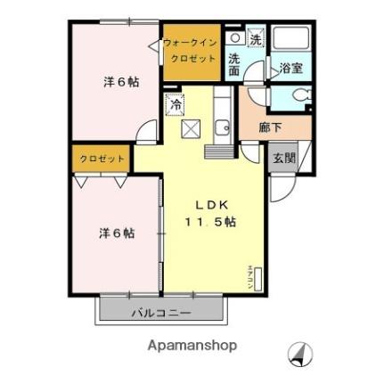 Ｈａｒｖｅｓｔ　Ａ棟 103 ｜ 青森県青森市大字筒井字八ツ橋（賃貸アパート2LDK・1階・55.33㎡） その2