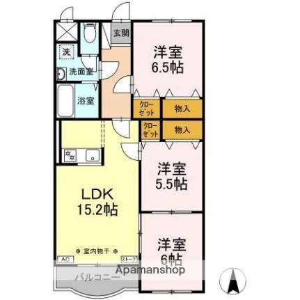 ＰＥＡＲＬ浜田 106｜青森県青森市大字浜田字玉川(賃貸マンション3LDK・1階・79.60㎡)の写真 その2