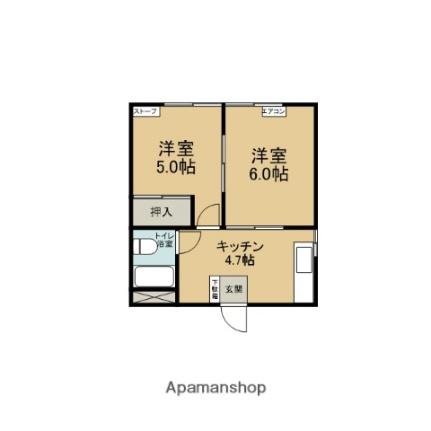 コーポシャルマン 102｜青森県青森市大字荒川字柴田(賃貸アパート2K・1階・32.29㎡)の写真 その2