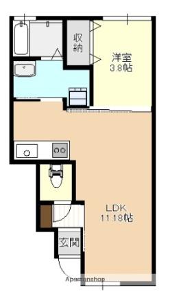 アップルメゾン小比内II  ｜ 青森県弘前市大字小比内１丁目（賃貸アパート1LDK・1階・42.71㎡） その2