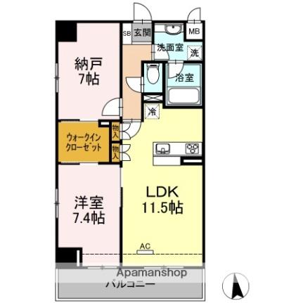 アロッジオ金剛 701｜宮城県仙台市宮城野区小田原山本丁(賃貸マンション2LDK・7階・65.43㎡)の写真 その2