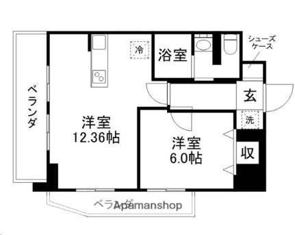 宮城県仙台市宮城野区小田原弓ノ町（賃貸マンション1LDK・4階・43.57㎡） その2