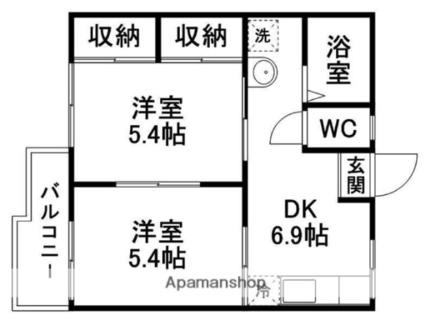 コープサンマールＡ 205 ｜ 宮城県仙台市青葉区旭ケ丘４丁目（賃貸アパート2DK・2階・36.40㎡） その2