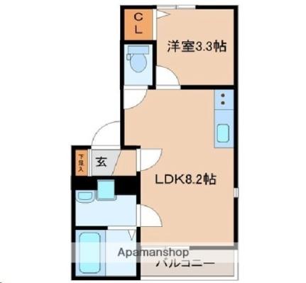 宮城県仙台市青葉区高松１丁目（賃貸アパート1LDK・2階・28.44㎡） その2