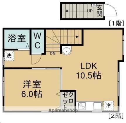 Ｔ’ｓ　Ｈｏｕｓｅ　Ａ 201｜宮城県仙台市泉区長命ケ丘１丁目(賃貸アパート1LDK・2階・41.50㎡)の写真 その2