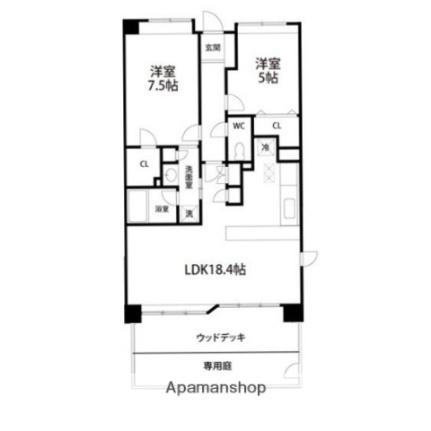 グランシャリオII 103 ｜ 宮城県仙台市泉区七北田字東裏（賃貸マンション2LDK・1階・67.70㎡） その2