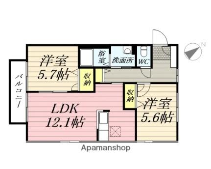 サンランド3110Ｃ  ｜ 宮城県仙台市泉区松森字明神（賃貸アパート2LDK・1階・54.00㎡） その2