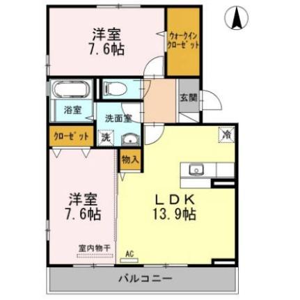 宮城県仙台市太白区西中田７丁目（賃貸アパート2LDK・3階・67.53㎡） その2