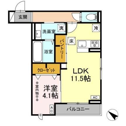 ＤーＲＯＯＭ泉崎I  ｜ 宮城県仙台市太白区泉崎２丁目（賃貸アパート1LDK・1階・43.53㎡） その2