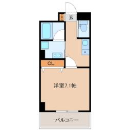 JR東北本線 長町駅 徒歩3分の賃貸マンション 9階1Kの間取り