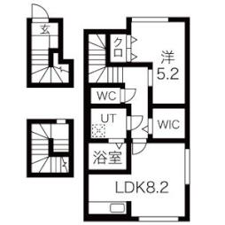 ヴァンクール天童 3階1LDKの間取り