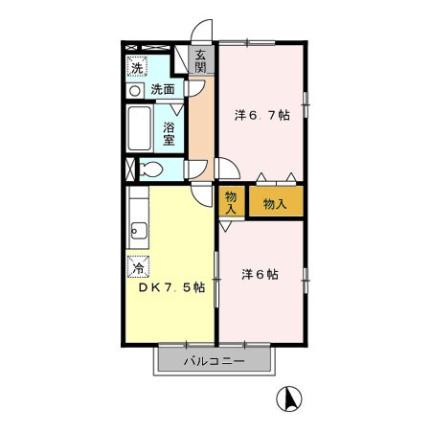 パセオあさかの 201｜福島県郡山市大槻町字上中谷地(賃貸アパート2DK・2階・47.20㎡)の写真 その2