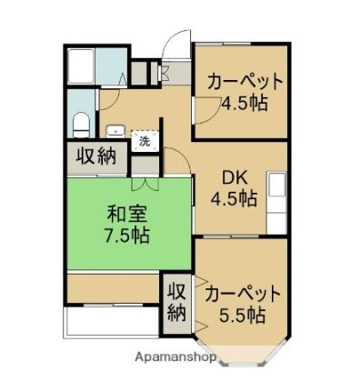 福島県郡山市八山田１丁目(賃貸アパート3DK・2階・50.65㎡)の写真 その2