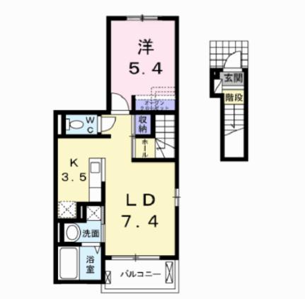 レインフォース 201｜福島県郡山市安積町日出山字大洲河原(賃貸アパート1LDK・2階・41.24㎡)の写真 その2