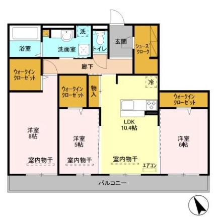 ラ　ルーチェ　Ａ 203｜茨城県神栖市大野原中央１丁目(賃貸アパート3LDK・2階・79.49㎡)の写真 その2