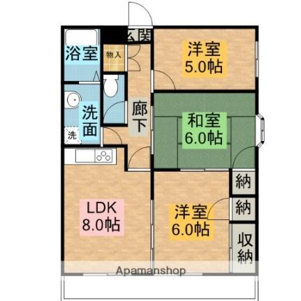 平泉スクールマンション 202｜茨城県神栖市平泉(賃貸マンション3LDK・2階・60.00㎡)の写真 その2