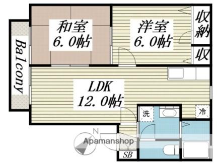 ディアス 202｜茨城県神栖市神栖２丁目(賃貸アパート2LDK・2階・50.00㎡)の写真 その2