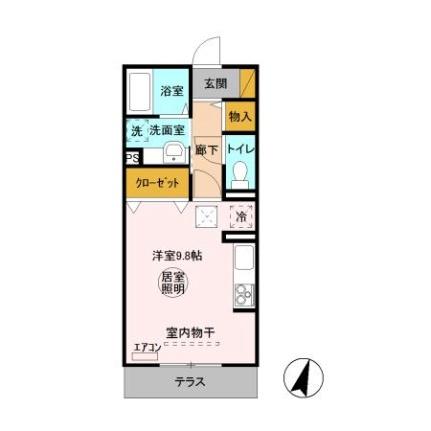 ルミウス　Ｂ 102 ｜ 茨城県鹿嶋市大字宮中（賃貸アパート1R・1階・30.03㎡） その2