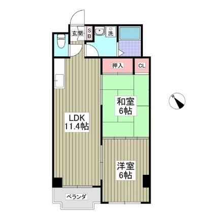 リバティヒル 305｜茨城県取手市本郷５丁目(賃貸マンション2LDK・3階・46.44㎡)の写真 その2