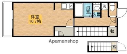 アマーレ・サクラ2号館 202 ｜ 栃木県那須塩原市井口（賃貸アパート1R・2階・30.25㎡） その2