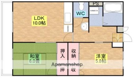 万第3ビル 116｜栃木県那須塩原市扇町(賃貸マンション2LDK・1階・56.70㎡)の写真 その2