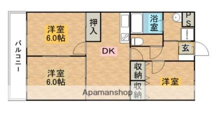 ラ・ヴィータ 305｜栃木県那須塩原市大原間西１丁目(賃貸マンション3DK・3階・58.14㎡)の写真 その2