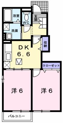 ポラリスII 101｜栃木県さくら市氏家(賃貸アパート2DK・1階・44.70㎡)の写真 その2
