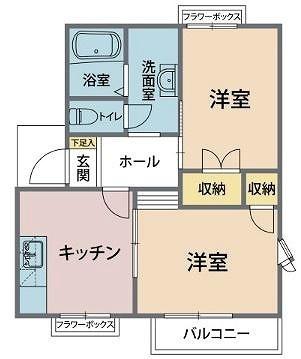 グリーンヒル清水 A101｜埼玉県さいたま市中央区鈴谷４丁目(賃貸アパート2DK・2階・43.00㎡)の写真 その2