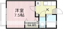 メゾン前川 1階1Kの間取り