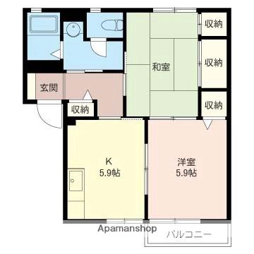 ウエストアヴェニューII 103 ｜ 埼玉県川越市大字的場（賃貸アパート2K・1階・43.70㎡） その2