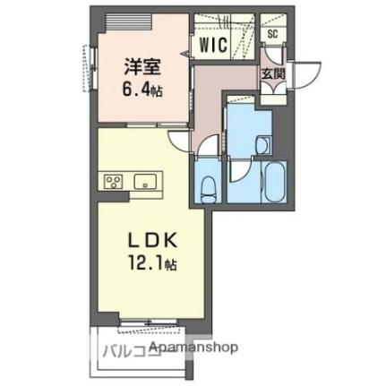 埼玉県川越市六軒町１丁目（賃貸マンション1LDK・1階・48.25㎡） その2