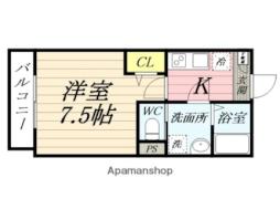 西武新宿線 南大塚駅 徒歩13分の賃貸アパート 3階1Kの間取り