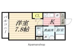 西武新宿線 南大塚駅 徒歩13分の賃貸アパート 2階1Kの間取り