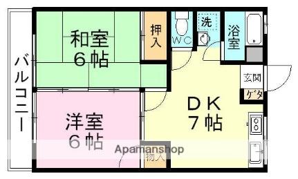 千葉県船橋市習志野台１丁目（賃貸マンション2DK・1階・39.66㎡） その2