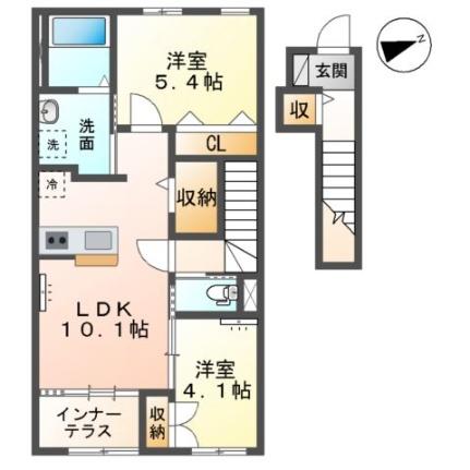 木更津市高柳字反町アパート 205 ｜ 千葉県木更津市高柳（賃貸アパート2LDK・2階・54.83㎡） その2