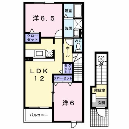 ハイツ　クレイン 204｜千葉県木更津市請西南３丁目(賃貸アパート2LDK・2階・58.86㎡)の写真 その2