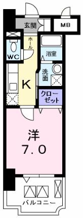 スカイ　ガーデン　タワー 310｜東京都青梅市河辺町１０丁目(賃貸マンション1K・3階・25.74㎡)の写真 その2
