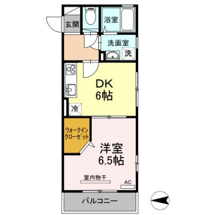 神奈川県川崎市中原区苅宿（賃貸アパート1DK・1階・33.12㎡） その2