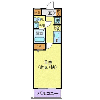 東京都品川区北品川３丁目(賃貸マンション1K・2階・22.82㎡)の写真 その2