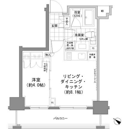 パークハビオ人形町 1105｜東京都中央区日本橋堀留町２丁目(賃貸マンション1LDK・11階・30.00㎡)の写真 その2