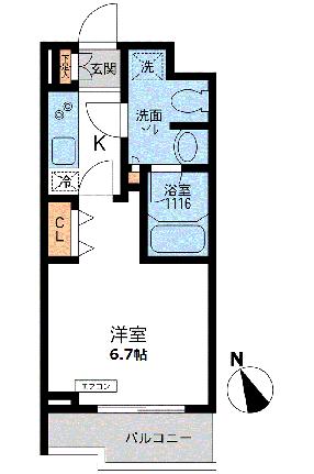 パシフィックコート目黒南 0305｜東京都目黒区南１丁目(賃貸マンション1K・3階・22.95㎡)の写真 その2