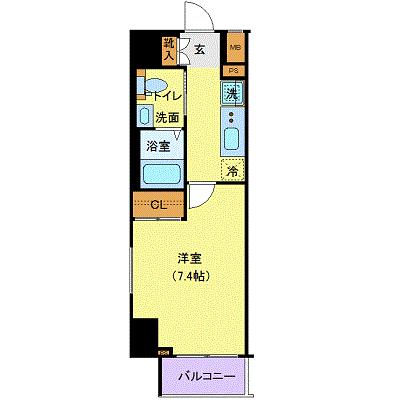 ジェノヴィア目黒南グリーンヴェール 605｜東京都目黒区南３丁目(賃貸マンション1K・6階・25.65㎡)の写真 その2