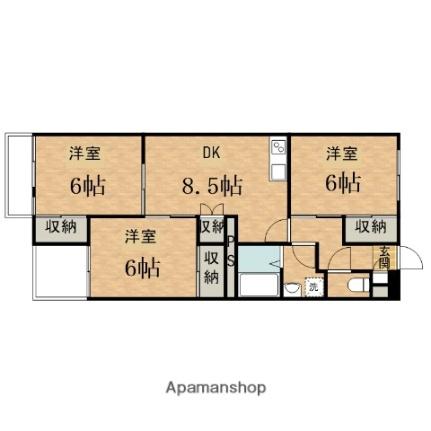 ハーモニーコーポ 305｜東京都立川市富士見町２丁目(賃貸マンション3DK・3階・65.00㎡)の写真 その2