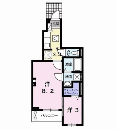 アムール2 103｜東京都東大和市中央３丁目(賃貸アパート2K・1階・34.01㎡)の写真 その2