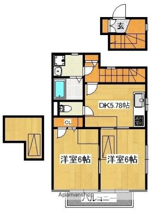 神奈川県川崎市宮前区神木２丁目(賃貸アパート2DK・2階・40.78㎡)の写真 その2